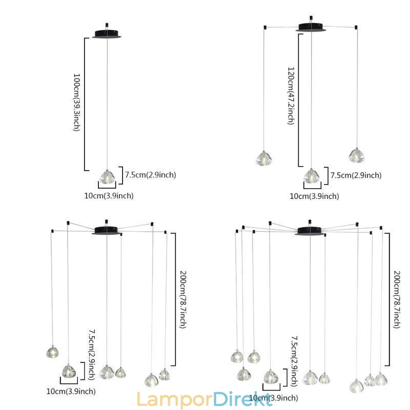 Modern Hänglampa Crystal Ljuskrona Ljus Hembelysning Lampa
