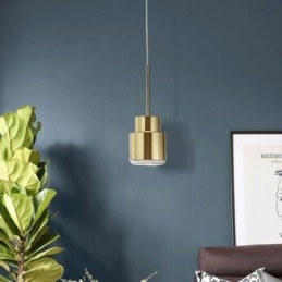 Postmodern Glas Pendellampa Gyllene Cylinder Lampa Bright Lighting Light