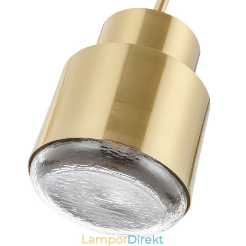 Postmodern Glas Pendellampa Gyllene Cylinder Lampa Bright Lighting Light