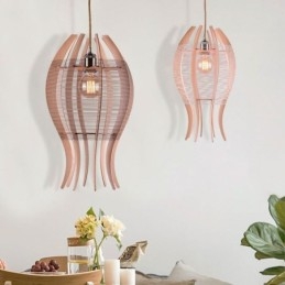 Diy Nordic Wood Fish Pendellampa