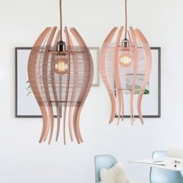 Diy Nordic Wood Fish Pendellampa