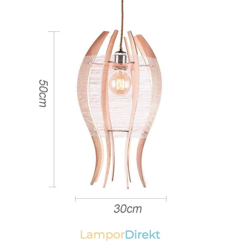 Diy Nordic Wood Fish Pendellampa