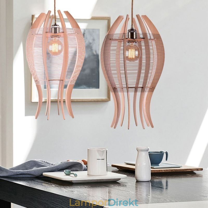 Diy Nordic Wood Fish Pendellampa