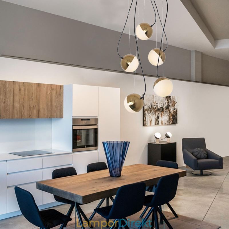 Nordic Cluster Pendelljus Creative Circle Shape Lamp Lighting
