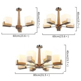 Nordic Wood Pendelljus Glas Lampskärm Ljuskrona