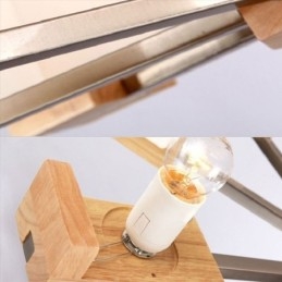 Nordic Wood Pendelljus Glas Lampskärm Ljuskrona