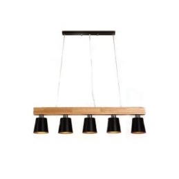 Nordic Wood Ljuskrona Unik Rak Pendel Light Cafe