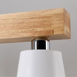 Nordic Wood Ljuskrona Unik Rak Pendel Light Cafe
