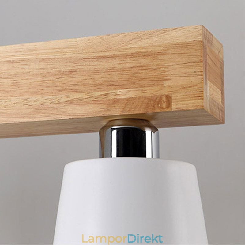 Nordic Wood Ljuskrona Unik Rak Pendel Light Cafe