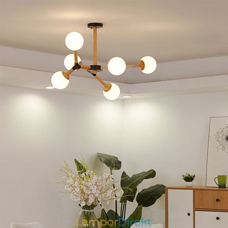 Nordic Magic Bean Pendellampa Creative Trälampa