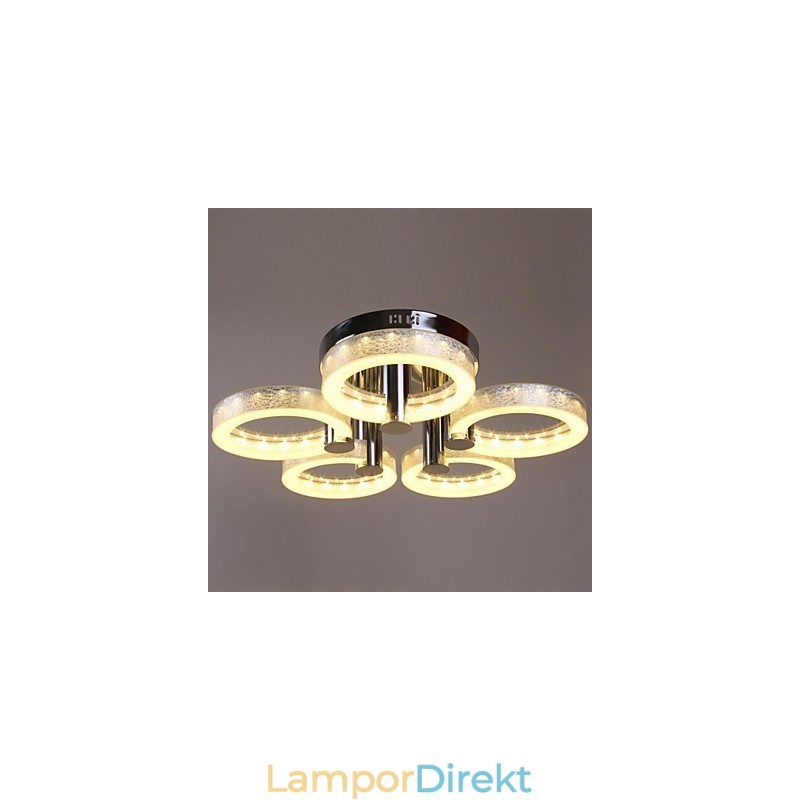 Akrylkrona Med 5 Lampor (Kromfinish)