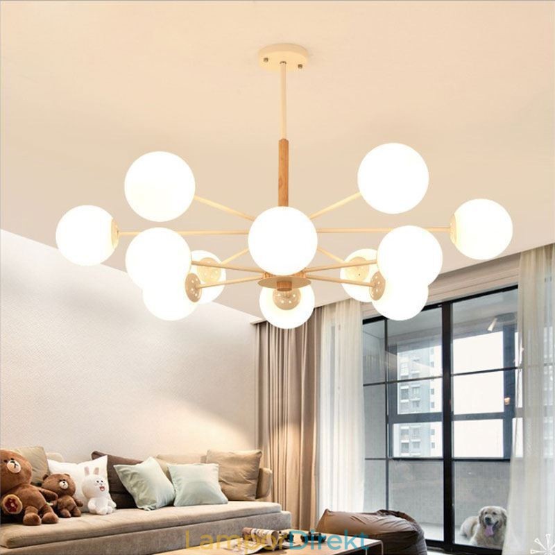 Magic Bean Pendellampa Creative Nordic Wooden Armatur