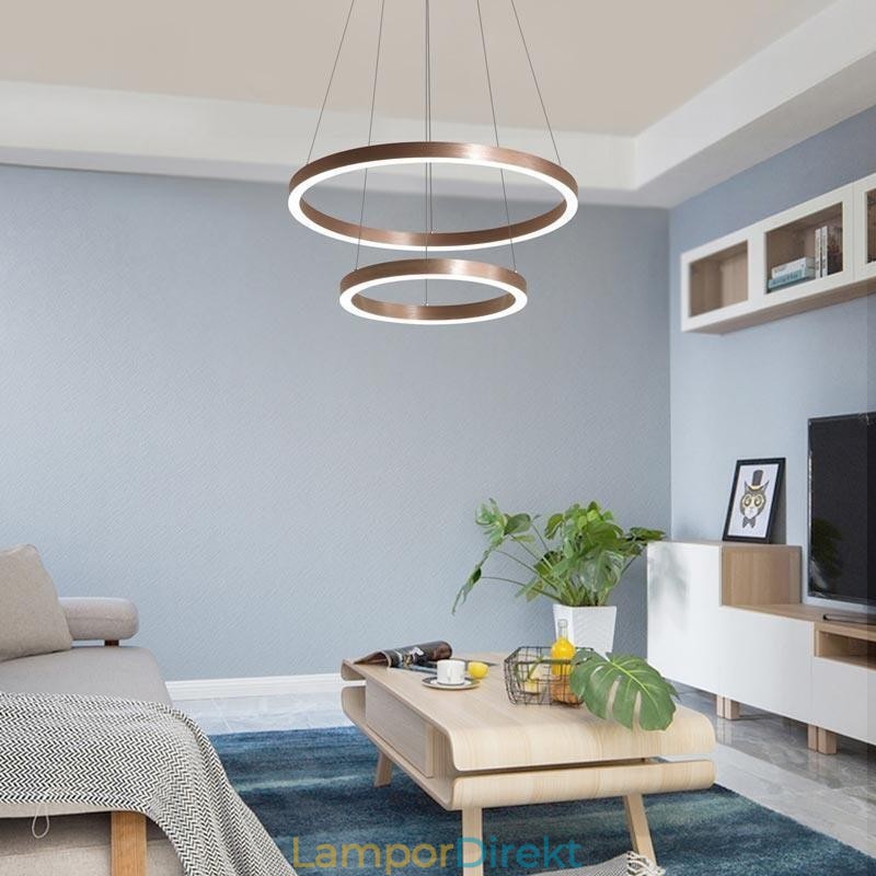 Pendelljus Drawing Craft 2 Ringar Lampa 60+40Cm