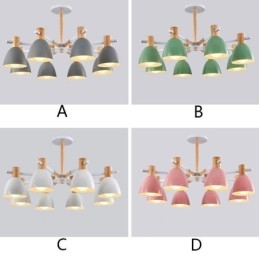 Modern Enkel Macaron Hänglampa Kreativ Träbelysning