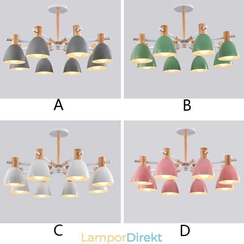 Modern Enkel Macaron Hänglampa Kreativ Träbelysning