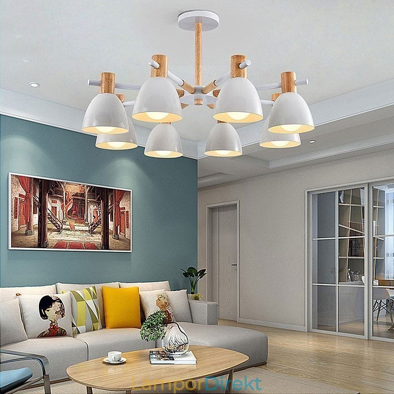 Modern Enkel Macaron Hänglampa Kreativ Träbelysning