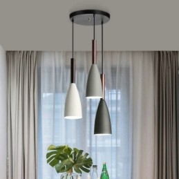 Modern Enkel Taklampa Tre Ljus Kreativa Aluminium Konst Ljus Armatur Cafe