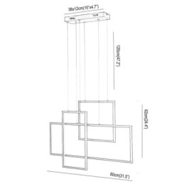 Nordic Pendellampa Geometrisk Fyrkantig Pendellampa