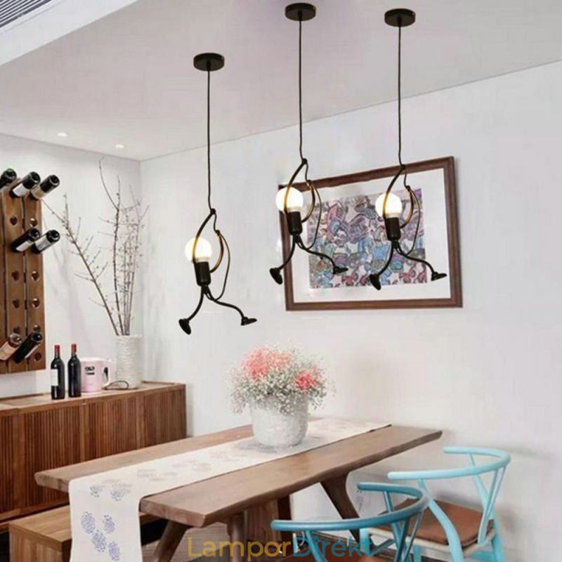 Modern Enkel Taklampa Little Man Shape Lampa Creative Light