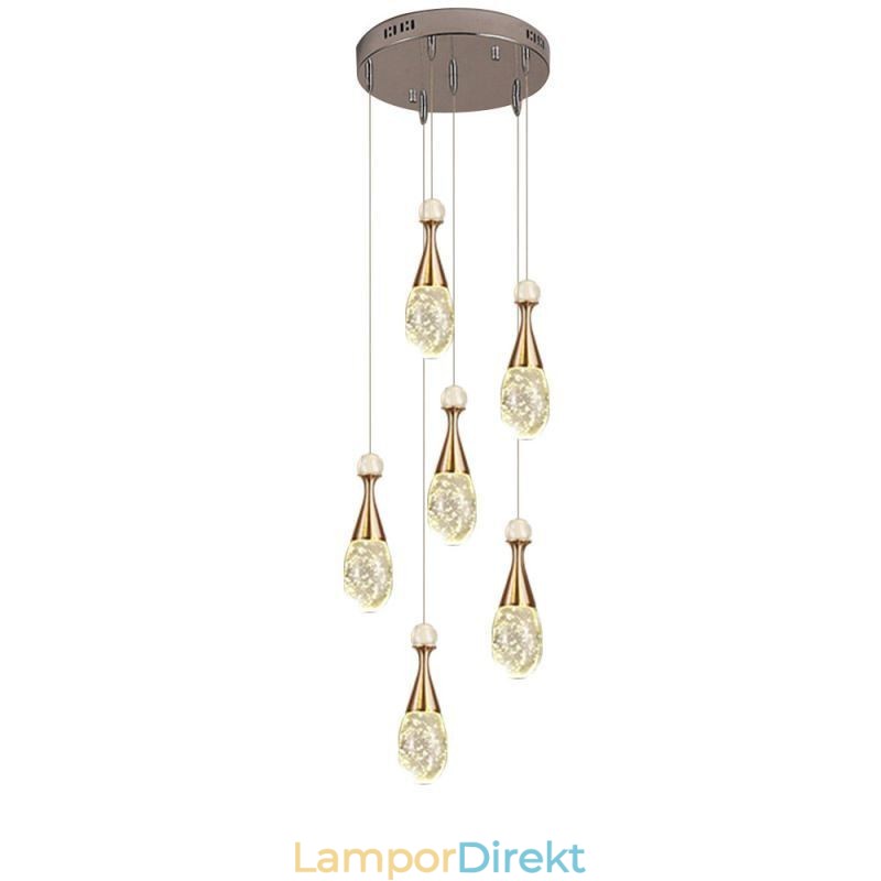 Seeded Glass Teardop Cluster Pendel Lighting