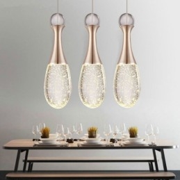 Seeded Glass Teardop Cluster Pendel Lighting