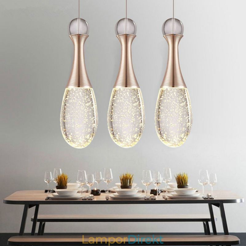Seeded Glass Teardop Cluster Pendel Lighting
