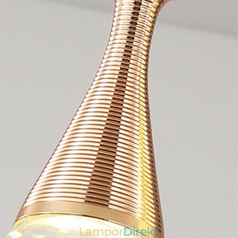 Seeded Glass Teardop Cluster Pendel Lighting