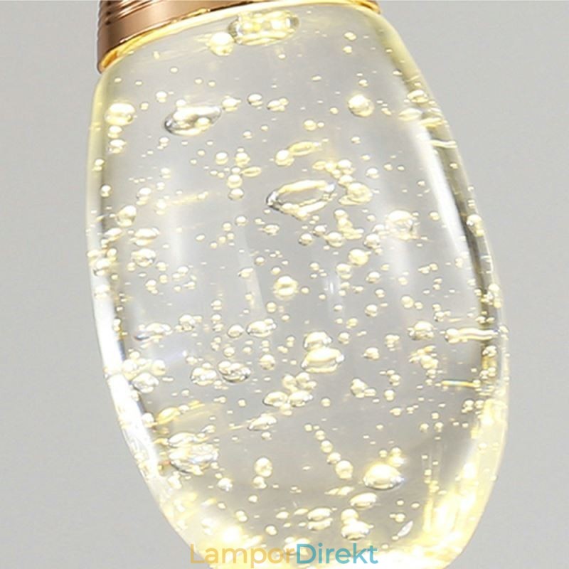Seeded Glass Teardop Cluster Pendel Lighting