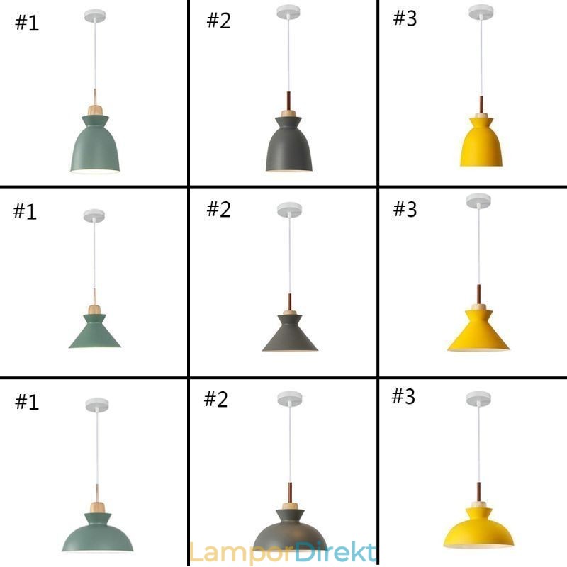Pendellampa Nordic Metal Dome Macaron Colors Lamp Light