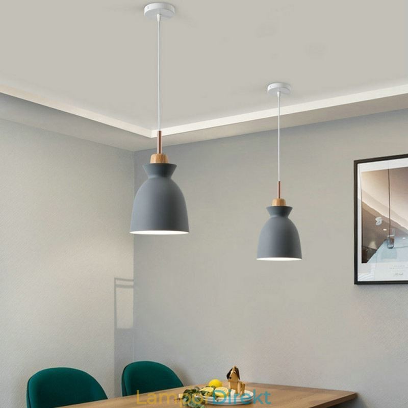 Pendellampa Nordic Metal Dome Macaron Colors Lamp Light