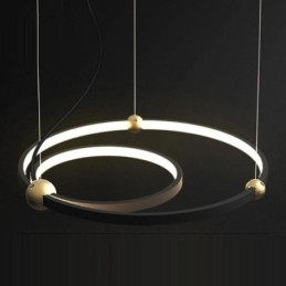 Cirkel Taklampa Svart 2 Ringar