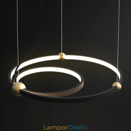 Cirkel Taklampa Svart 2 Ringar Cirkel Taklampa Svart 2 Ringar