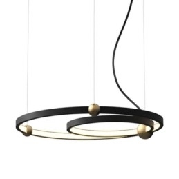 Cirkel Taklampa Svart 2 Ringar