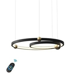 Cirkel Taklampa Svart 2 Ringar