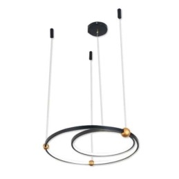 Cirkel Taklampa Svart 2 Ringar
