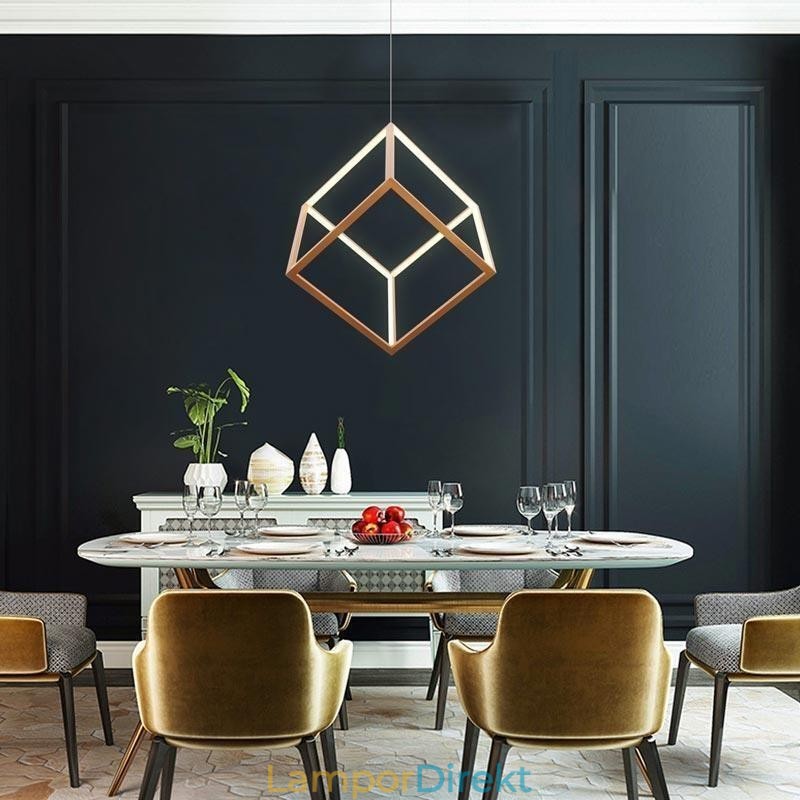 Postmodern Taklampa Geometriskt Guld Hängande Ljus