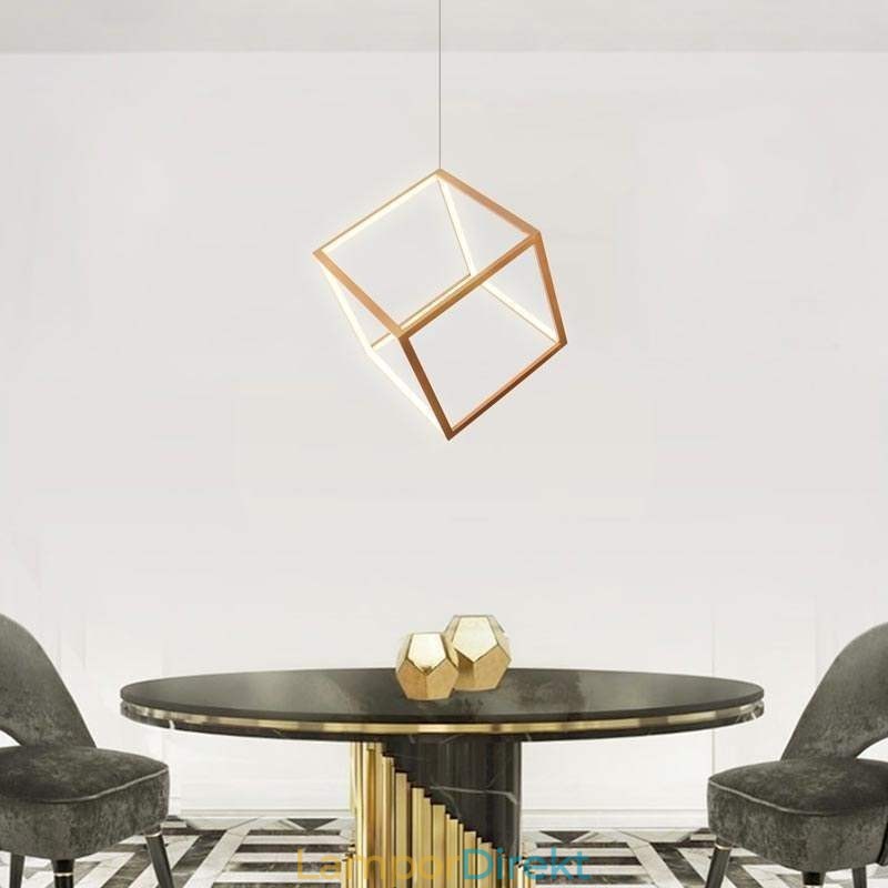 Postmodern Taklampa Geometriskt Guld Hängande Ljus
