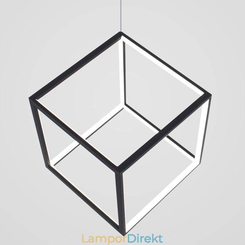 Svart Taklampa Geometrisk Kubbelysning Lby18069