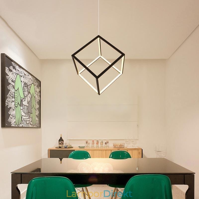 Svart Taklampa Geometrisk Kubbelysning Lby18069