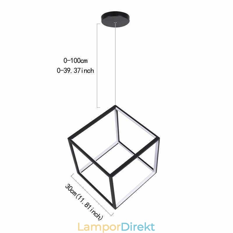 Svart Taklampa Geometrisk Kubbelysning Lby18069