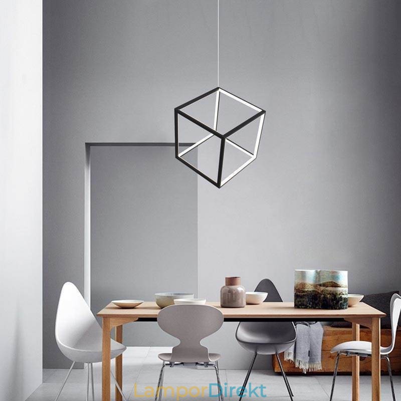 Svart Taklampa Geometrisk Kubbelysning Lby18069