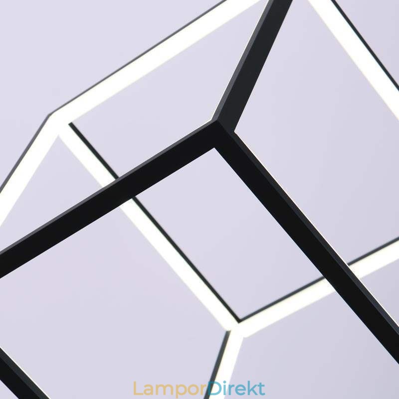 Svart Taklampa Geometrisk Kubbelysning Lby18069