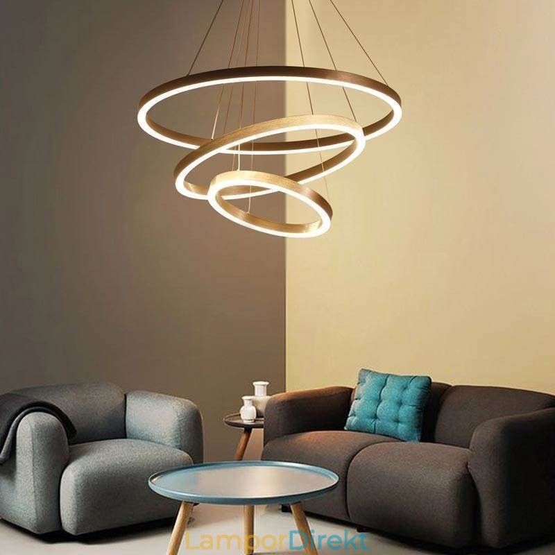Pendelljus Drawing Craft 3 Ringar Lampa 80+60+40Cm