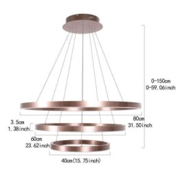 Pendelljus Drawing Craft 3 Ringar Lampa 80+60+40Cm