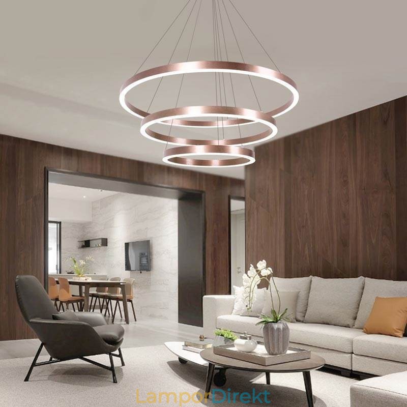 Pendelljus Drawing Craft 3 Ringar Lampa 80+60+40Cm