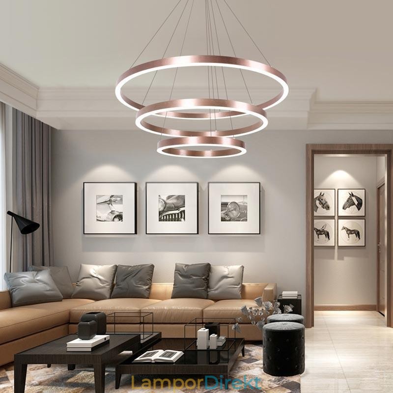 Pendelljus Drawing Craft 3 Ringar Lampa 80+60+40Cm