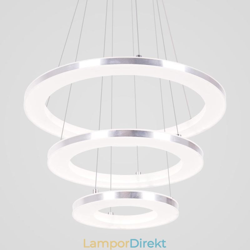 Modern Pendellampa Akryl 3 Ringar Lampa 40+30+20Cm