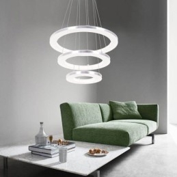 Modern Pendellampa Akryl 3 Ringar Lampa 40+30+20Cm