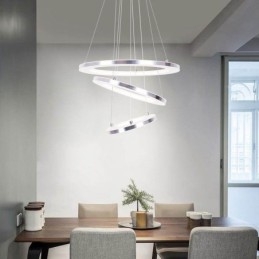 Modern Pendellampa Akryl 3 Ringar Lampa 40+30+20Cm
