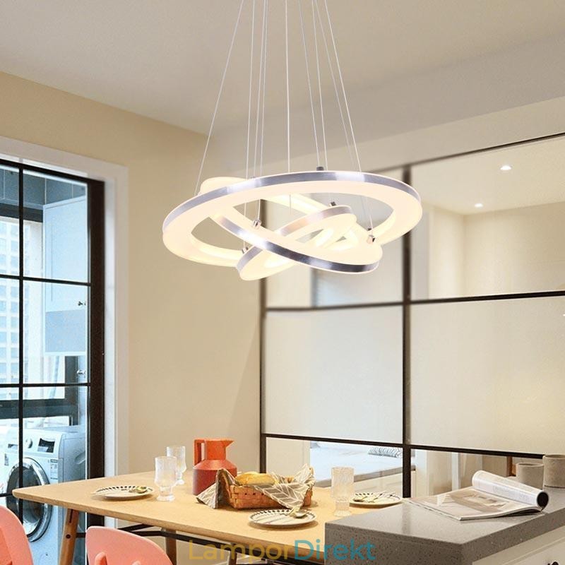 Modern Pendellampa Akryl 3 Ringar Lampa 40+30+20Cm